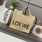 Medium LOEWE Font tote in raffia