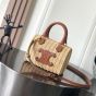 Celine SMALL BOSTON CUIR TRIOMPHE IN WICKER AND CALFSKIN