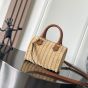 Celine SMALL BOSTON CUIR TRIOMPHE IN WICKER AND CALFSKIN