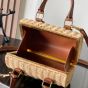 Celine SMALL BOSTON CUIR TRIOMPHE IN WICKER AND CALFSKIN