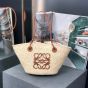 LOEWE Small Anagram Basket bag in iraca palm and calfskin