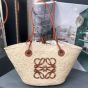 LOEWE Small Anagram Basket bag in iraca palm and calfskin