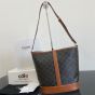 Celine MEDIUM BUCKET IN TRIOMPHE CANVAS AND CALFSKIN