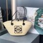 LOEWE Small Anagram Basket bag in iraca palm and calfskin