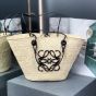 LOEWE Medium Anagram Basket bag in iraca palm and calfskin