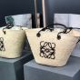LOEWE Medium Anagram Basket bag in iraca palm and calfskin