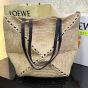 LOEWE Puzzle Fold Tote in raffia