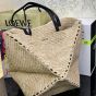 LOEWE Puzzle Fold Tote in raffia