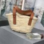 LOEWE Small Basket bag in palm leaf and calfskin