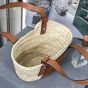 LOEWE Small Basket bag in palm leaf and calfskin