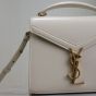 YSL CASSANDRA Mini top handle bag in grain de poudre embossed leather