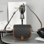 Celine MEDIUM FOLCO BAG IN TRIOMPHE CANVAS AND CALFSKIN