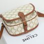 Celine MEDIUM FOLCO BAG IN TRIOMPHE CANVAS AND CALFSKIN