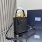 Small Saffiano Leather Prada Panier Bag