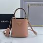 Small Saffiano Leather Prada Panier Bag