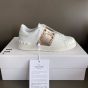 Valentino ROCKSTUD UNTITLED SNEAKER IN CALFSKIN LEATHER WITH METALLIC STRIPE