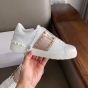 Valentino ROCKSTUD UNTITLED SNEAKER IN CALFSKIN LEATHER WITH METALLIC STRIPE