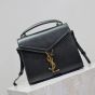 YSL CASSANDRA Mini top handle bag in grain de poudre embossed leather