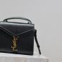 YSL CASSANDRA Mini top handle bag in grain de poudre embossed leather