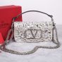 Valentino SMALL LOCÒ SHOULDER BAG WITH CRYSTALS