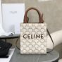MINI VERTICAL CABAS IN TRIOMPHE CANVAS AND CALFSKIN WITH CELINE PRINT