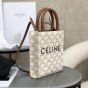 MINI VERTICAL CABAS IN TRIOMPHE CANVAS AND CALFSKIN WITH CELINE PRINT