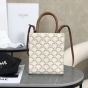 MINI VERTICAL CABAS IN TRIOMPHE CANVAS AND CALFSKIN WITH CELINE PRINT