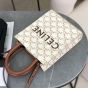 MINI VERTICAL CABAS IN TRIOMPHE CANVAS AND CALFSKIN WITH CELINE PRINT