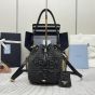 Prada Crochet and leather mini-bucket bag