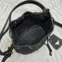 Prada Crochet and leather mini-bucket bag