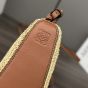 LOEWE Mini Hammock Hobo in raffia and calfskin
