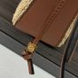 LOEWE Mini Hammock Hobo in raffia and calfskin