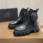 Prada Monolith leather and Re-Nylon boots with pouch