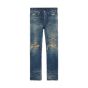 Celine kurt jeans in destroyed blue marble denim