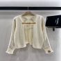LV Cable Knit Strap Cardigan