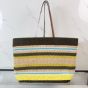 MIU MIU Raffia-effect woven tote bag
