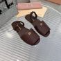 MIU MIU Ruches nappa leather sandals