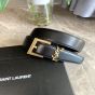 YSL CASSANDRE belt in grained lambskin