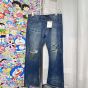 Celine kurt jeans in destroyed blue marble denim
