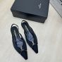 YSL BABYLONE slingback flats in satin crepe