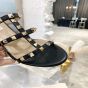 Valentino ROCKSTUD CALFSKIN LEATHER SLIDE SANDAL