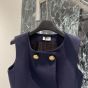 Celine top in double faced wool tricotine