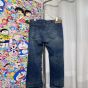 Celine kurt jeans in destroyed blue marble denim