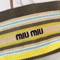 MIU MIU Raffia-effect woven tote bag