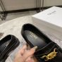 CELINE MARGARET LOAFER WITH TRIOMPHE CHAIN in POLISHED BULL