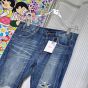 Celine kurt jeans in destroyed blue marble denim