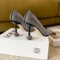 LOEWE Toy pump in suede and allover rhinestones