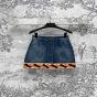 Valentino DENIM SKIRT WITH JACQUARD TRIMS