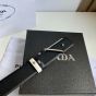 Prada Reversible Saffiano leather belt strap