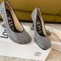 LOEWE Toy pump in suede and allover rhinestones